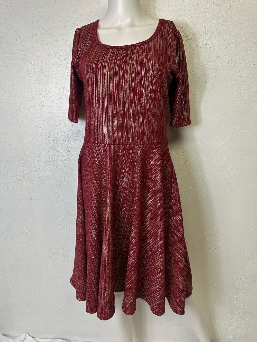 Scoop Neck Mid Sleeve Dress Lularoe Elegant Nicole Size large